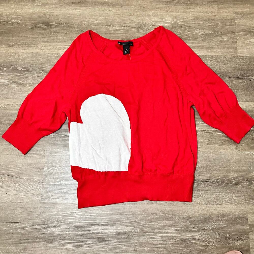 Lane Bryant Sweater Heart Red White Love Plus Size 14/16 NEW WITH TAGS